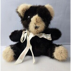 William H. Harris Furs Mink Teddy Bear Plush Stuffed Animal 10" Vintage HTF